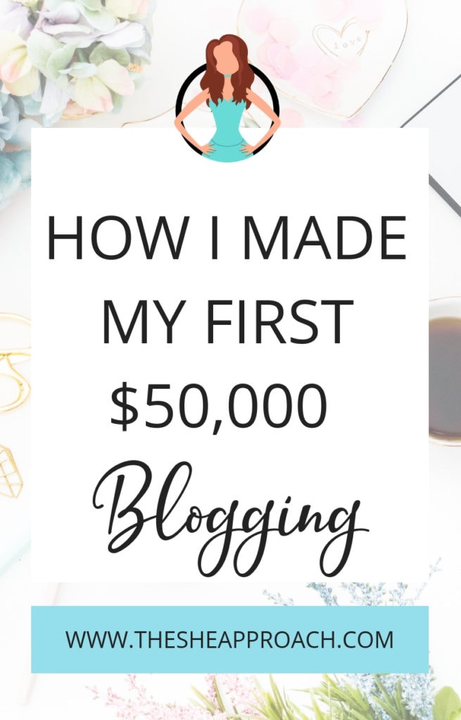 How I Made My First $50,000 Blogging - my breakdown of exactly how I earned my first $50k blogging, how long it took me to do it, and what changed since my last income report. Click to read if you’re struggling to narrow down your focus and earn a profit from your blog. #bloggingtips #makemoneyblogging #workfromhomejobs 